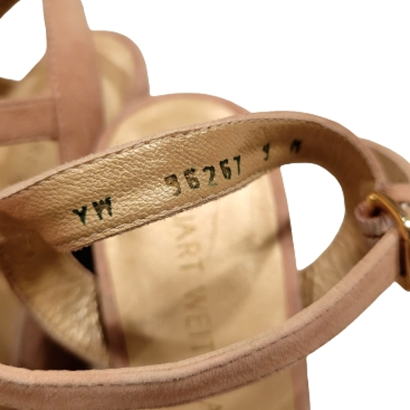 Stuart Weitzman Tan Suede Slingback Wedge Sandals 9M VW 96267 EUC - Picture 4 of 7